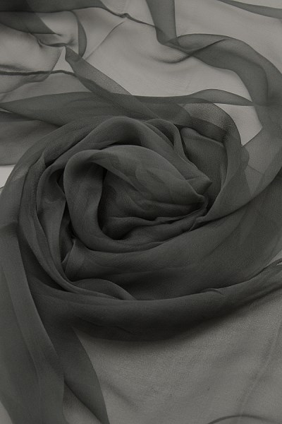 Seidenschal aus Chiffon 180 x 55 cm Anthrazit Seidenschal aus Chiffon 180 x 55 cm Anthrazit