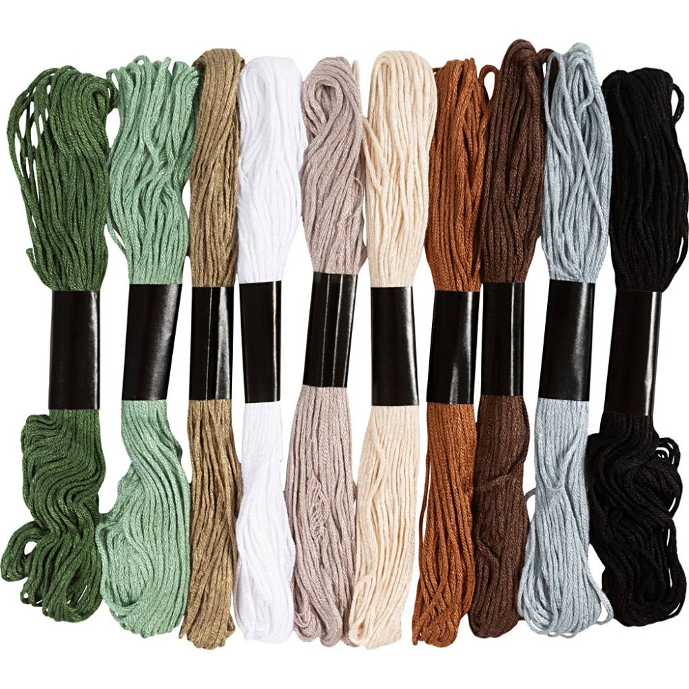 10 Farben Stickgarn Erdtöne