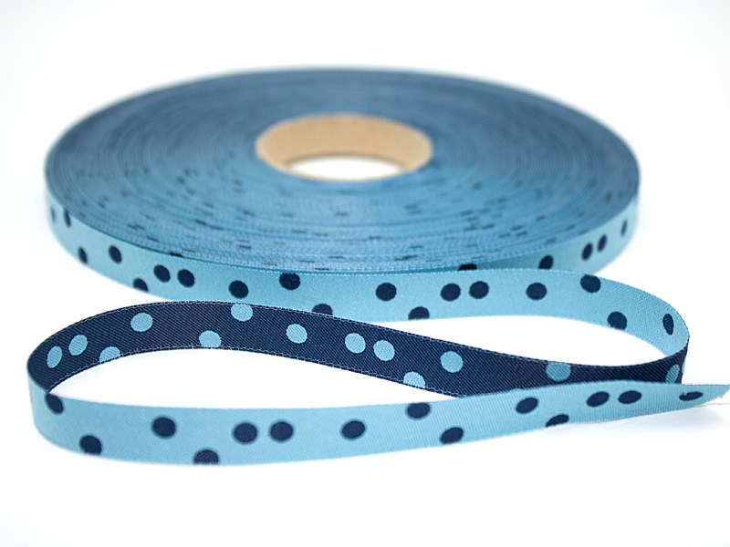 Webband Pünktchen in blau