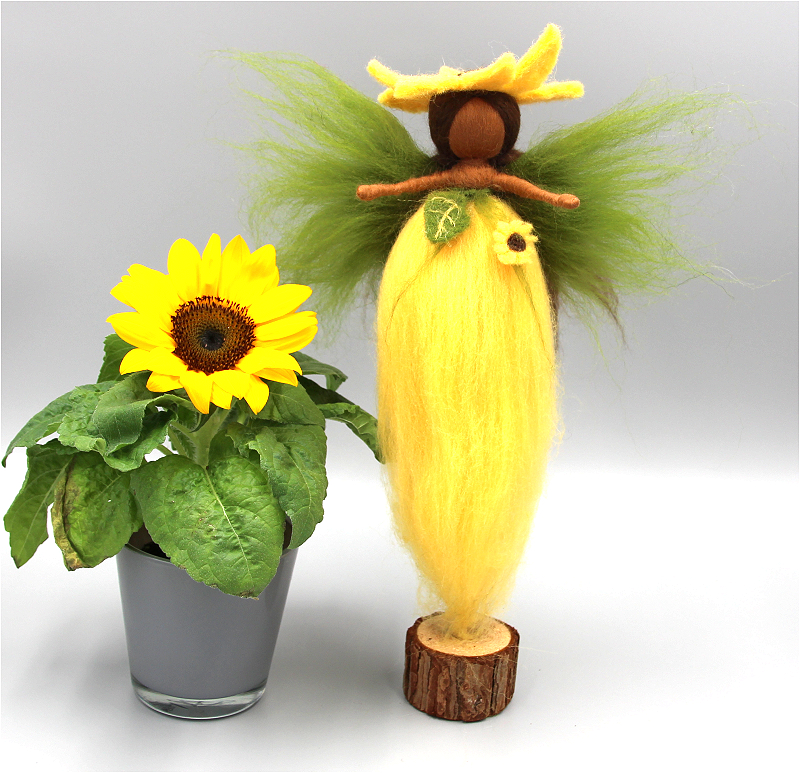 Bastelpackung Sonnenblumenfee aus Märchenwolle T&W Bastelpackung Sonnenblumenfee aus Märchenwolle T&W