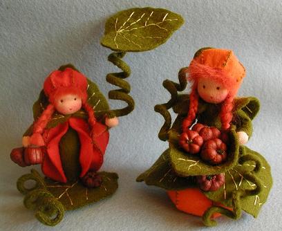 Zwei Kürbismädchen - Jahreszeitentisch- Bastelpackung Zwei Kürbismädchen - Jahreszeitentisch- Bastelpackung