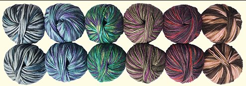 Schurwollgarn multicolor Rosenholz
