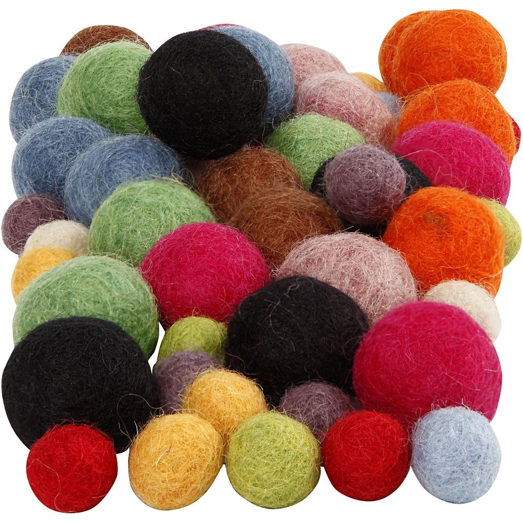 Filzkugeln bunt 52 Stück Filzkugeln bunt 52 Stück
