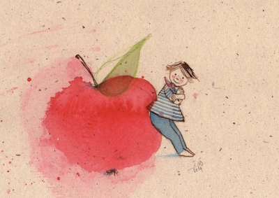 Kunstkarte * Apfeljunge